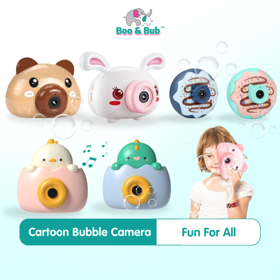 Kids Cartoon Electric Bubble Machine | Soap Automatic Bubble Camera Soap Bubble Toy - Boo & Bub