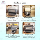 Boo&Bub Newborn Folding Baby Crib Multifunction Portable Baby Cot Adjustable portable baby Bed travel cot katil bayi - Boo & Bub