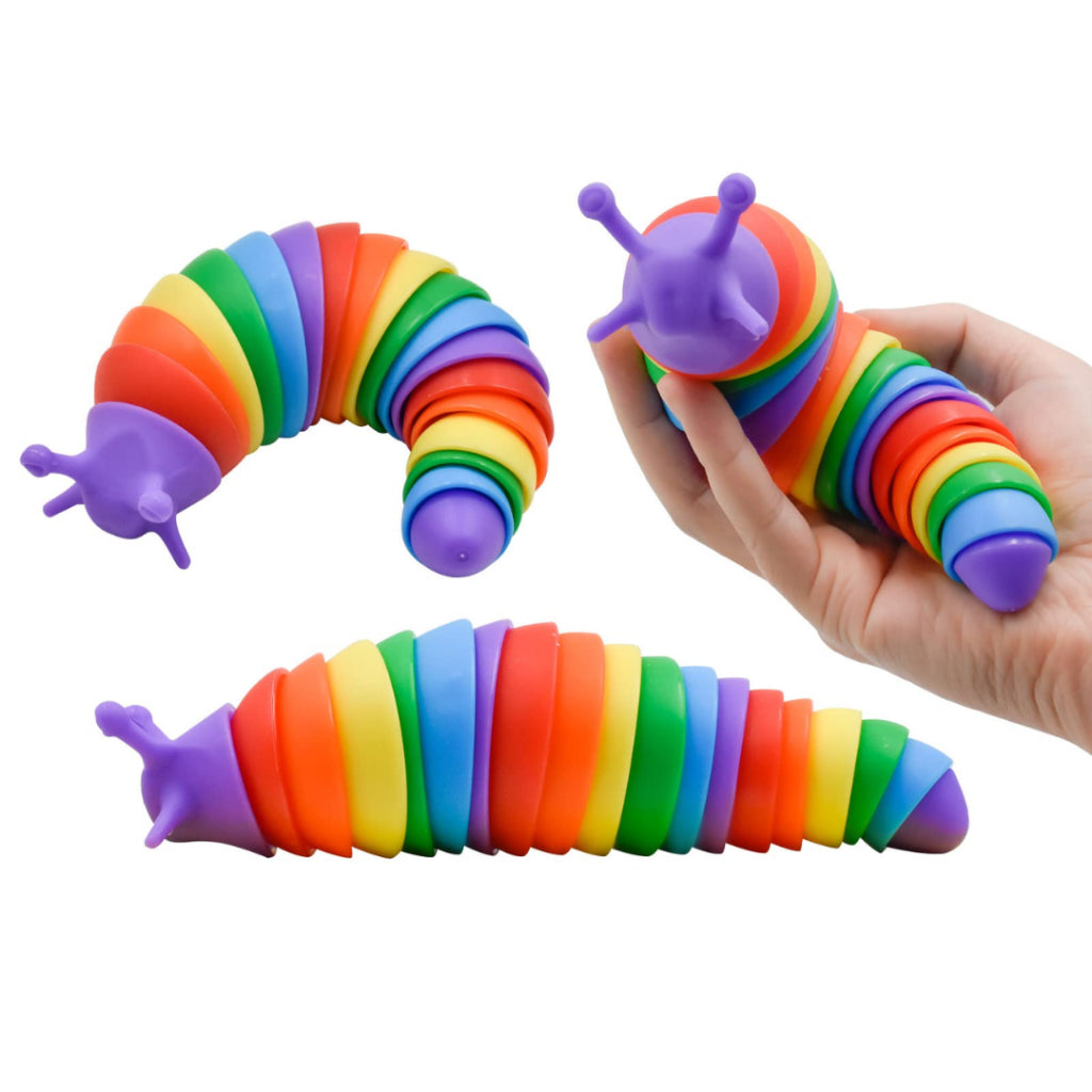 Boo&Bub Sensory Baby Toys Rainbow Twisting Caterpillar Worm | Stress Relieve Toys Decompression Fidget Slug - Boo & Bub