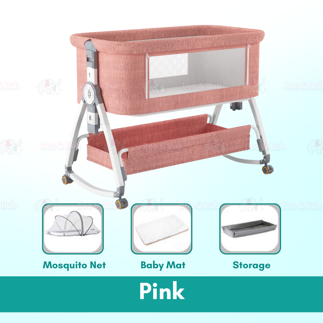 Boo&Bub Newborn Folding Baby Crib Multifunction Portable Baby Cot Adjustable portable baby Bed travel cot katil bayi - Boo & Bub