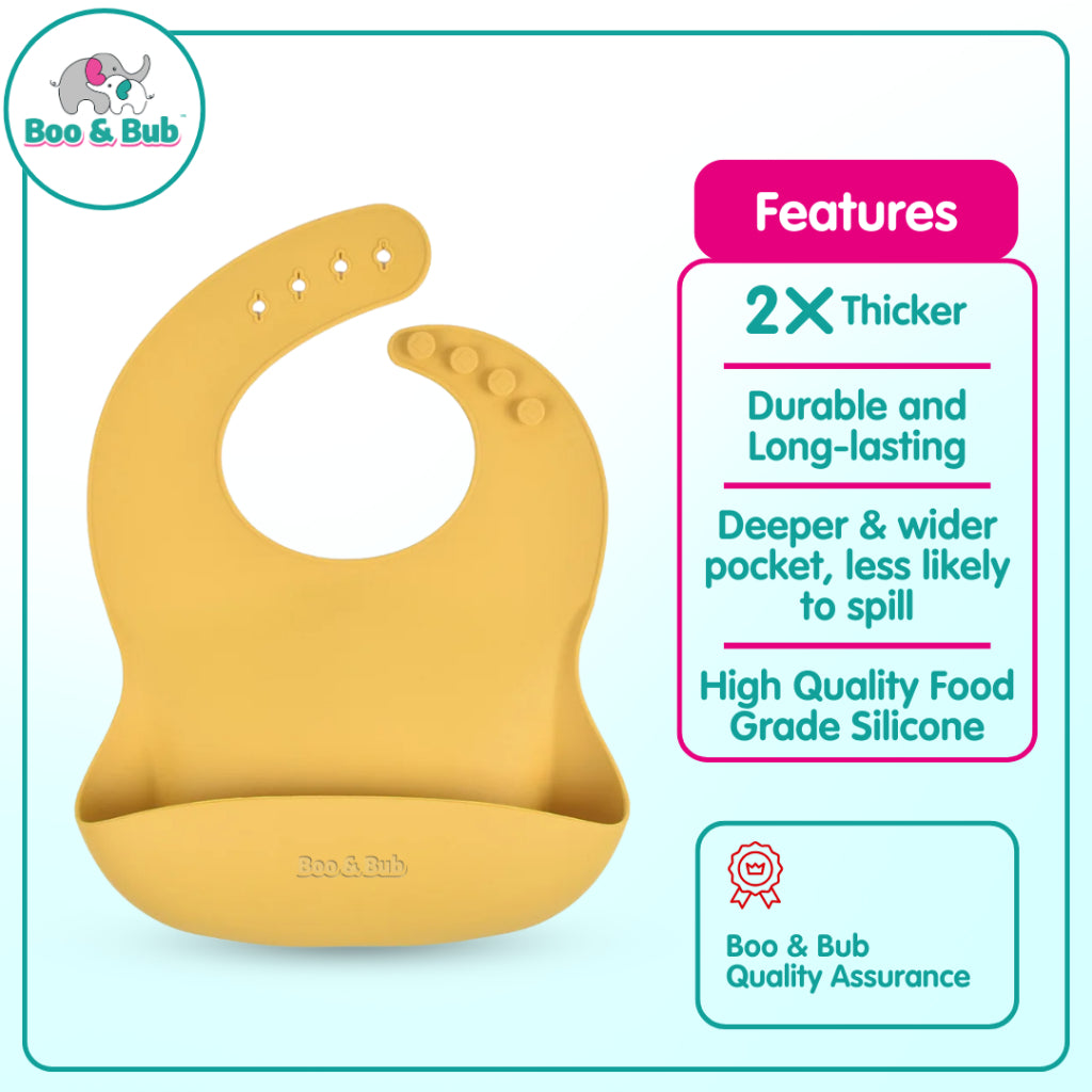 Boo&Bub Baby Stainless Steel Tableware Set 5pcs BPA-Free Silikon Hisap Anti-Tumpah Set Pinggan Mangkuk Bayi 儿童餐具 吸盘防滑 - Boo & Bub