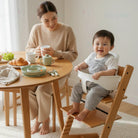 Nordic Design Wooden Children Baby High Chair | Height Adjustable Solid Wood Highchair for Kids Feeding Dining - Boo & Bub