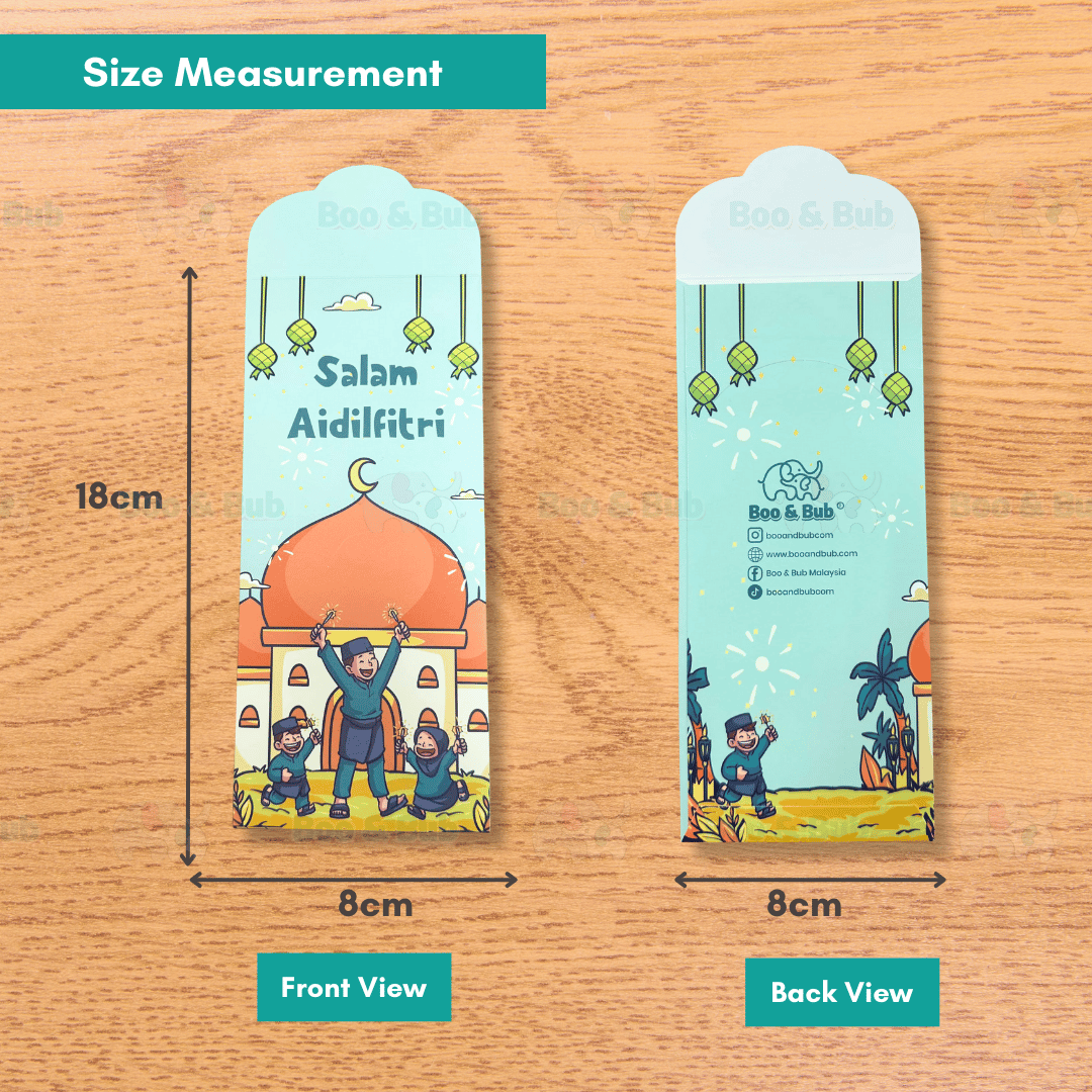 Boo&Bub NEW 5pcs Pack Sampul Raya Sampul duit Raya Cantik Dan Comel Hari Raya Money Packet Angpao 开斋节红包5个 - Boo & Bub