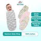 Newborn Baby Swaddle Wrap | 100% Cotton  soft infant blanket Swaddling sleepsack sleeping wrapper cover - Boo & Bub