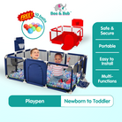 Children's Playpen Fench | Baby Toddler Children Net Playground Hexagon Barrier Baby Child Safety Kids Ocean Ball - Boo & Bub