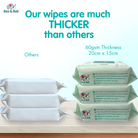 Boo&Bub 3x80pcs Baby Hand Mouth Wipes / Wet Tissue | Alcohol-free, paraben-free, fragrance-free wipe - Boo & Bub