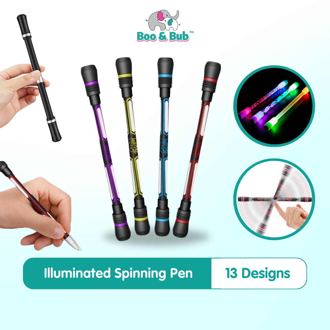 1Pcs - Illuminated Spinning Pen | Led Creative Rolling Special Stationery Kids Release Pressure Viral Spin Toy - Boo & Bub