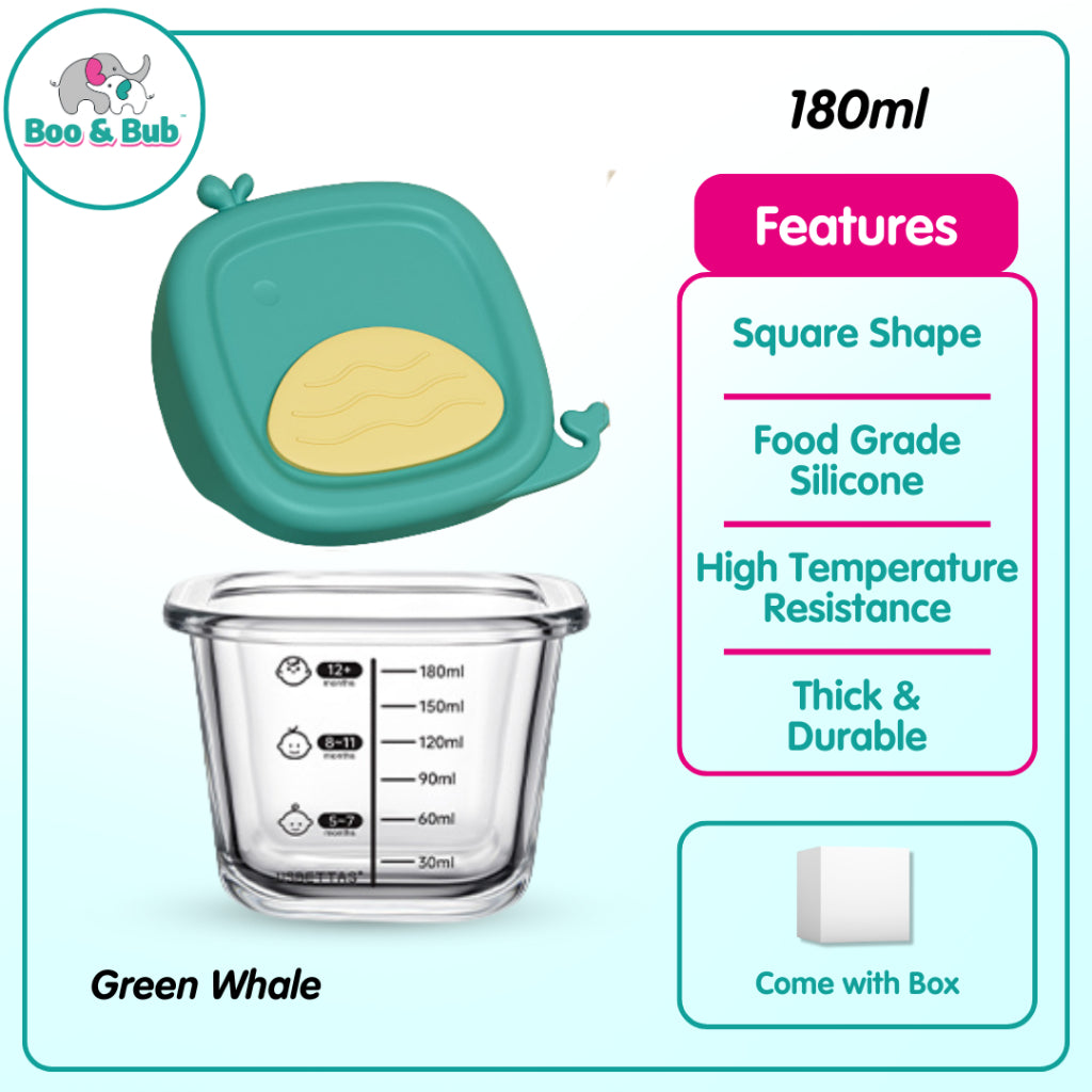 Boo&Bub Children's Complementary Food Bowls Children's Transparent Lunch Boxes Baby Glass Food Storage Containers - Boo & Bub