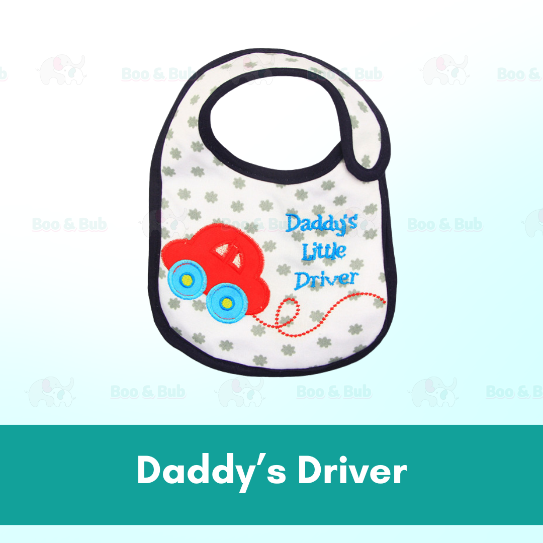 Boo&Bub Newborn Cute Print Bib | Baby Bib With Button | double layers Cartoon Character Animal - Boo & Bub