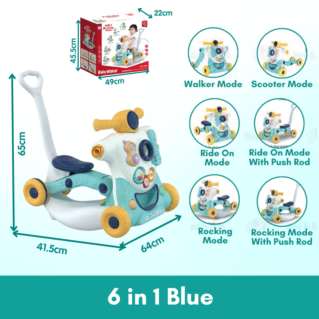 Baby Walker | Stand-to-Sit Trolley High Quality Kids Gift For Toddler Learning Walk Music Piano Phone Drawing Toy - Boo & Bub