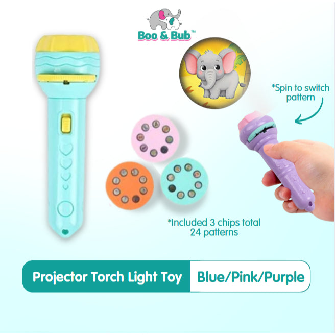Projector Torch Lamp Toy | Early Education Toy for Kid Holiday Birthday Xmas Gift Light Up Toy Bedtime Story Book - Boo & Bub