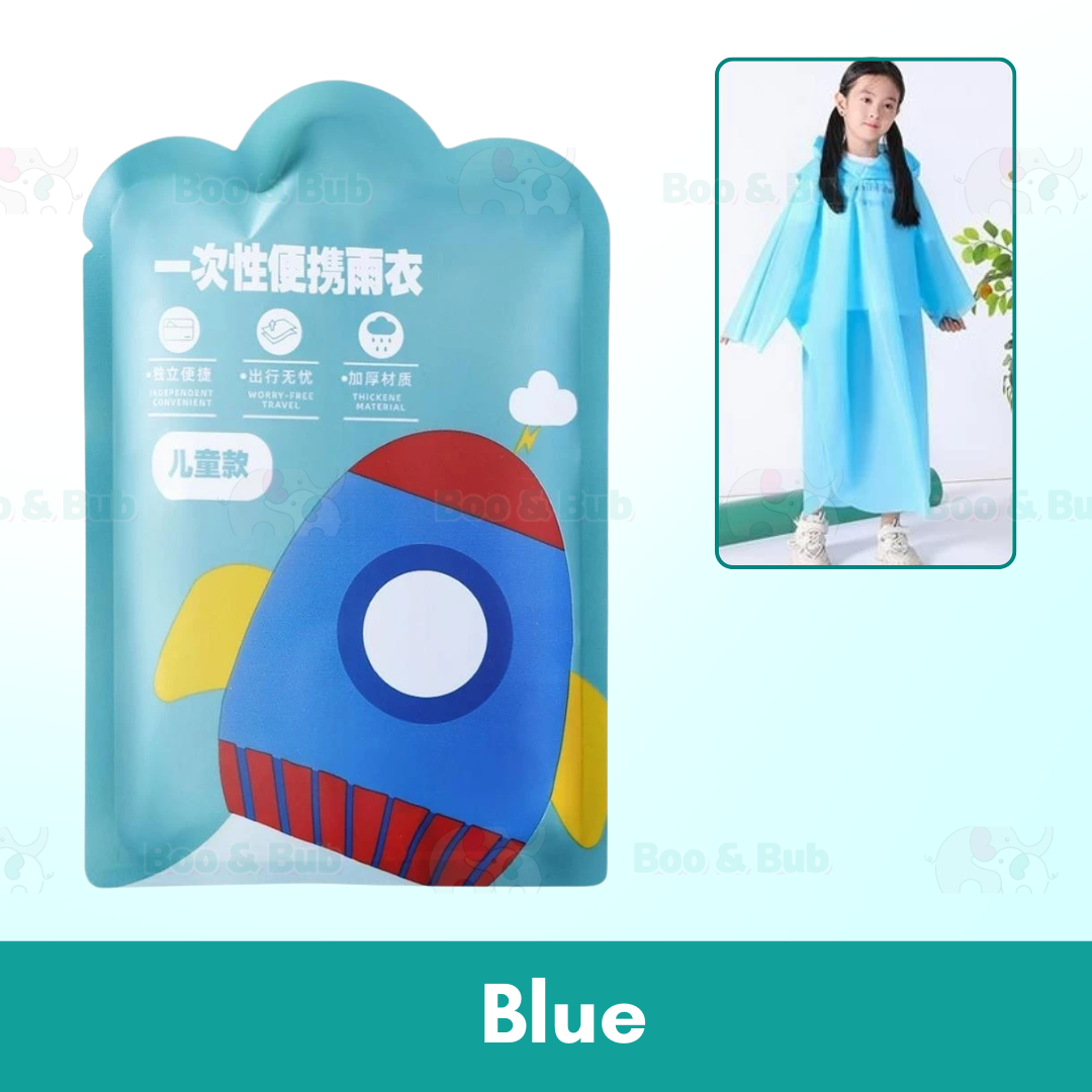Waterproof Long Raincoat for Kid Women Men | Rain coat Hooded Outdoor Hiking Travel Climbing Thickened EVA - Boo & Bub