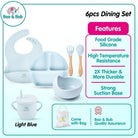 Baby Silicone Dining Set | Suction Plate BPA Free Microwavable Bowl Food Grade Training Dinning Tableware - Boo & Bub