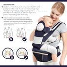 Ergonomic Baby Carrier | Newborn Infant Baby Hip seat Carrier 3 In 1 Front Facing Ergonomic Kangaroo Wrap Sling - Boo & Bub