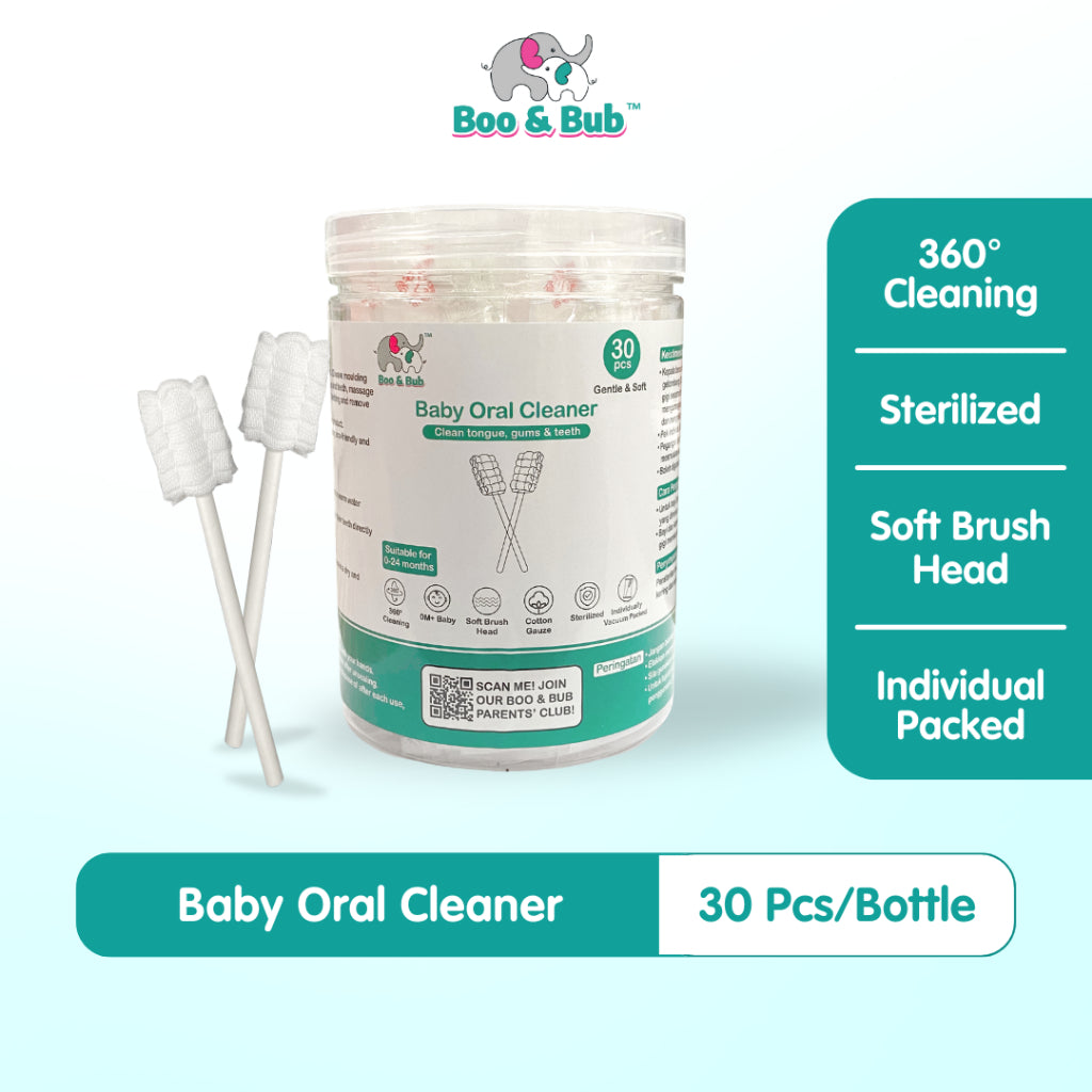 Boo&Bub Baby Oral Cleaner | Disposable Soft Toothbrush Toddler Tongue Washing Gauze Tongue Cleaning Pembersih Mulut - Boo & Bub