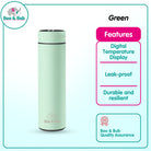 Thermo Flask with Temperature Display | Water Bottle Stainless Steel Sport Thermos Cups - Boo & Bub