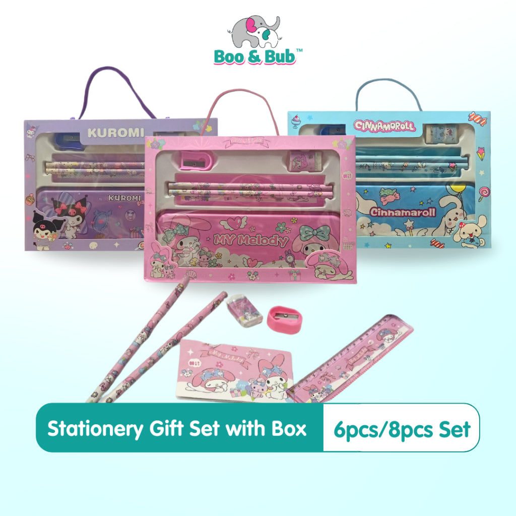 Stationery Gift Set with Box | Cartoon School Supplies for Kids Children Birthday Christmas Present Idea - Boo & Bub