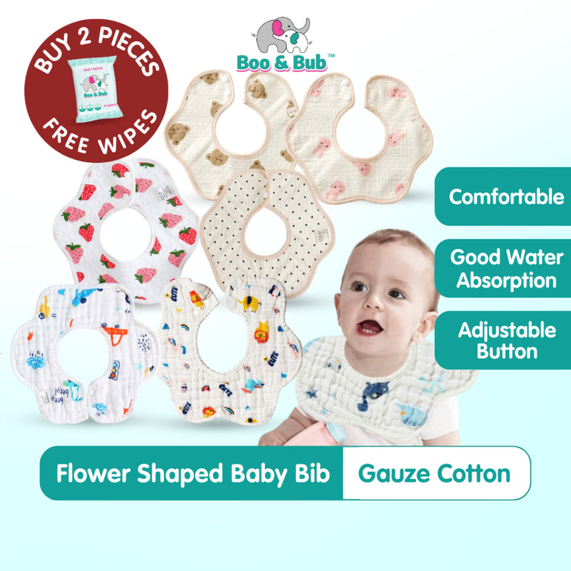 Flower Bib | Petal Pure Cotton Saliva Towel Newborn Comfort Infant Toddler Feeding Apron Soft Washable Bibs