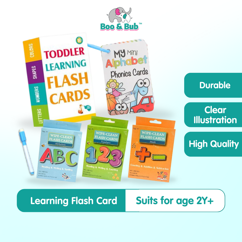 Learning Flash Cards with Erasable Pen | English Kids Educational Toys Alphabet Number Early Learning Flashcard