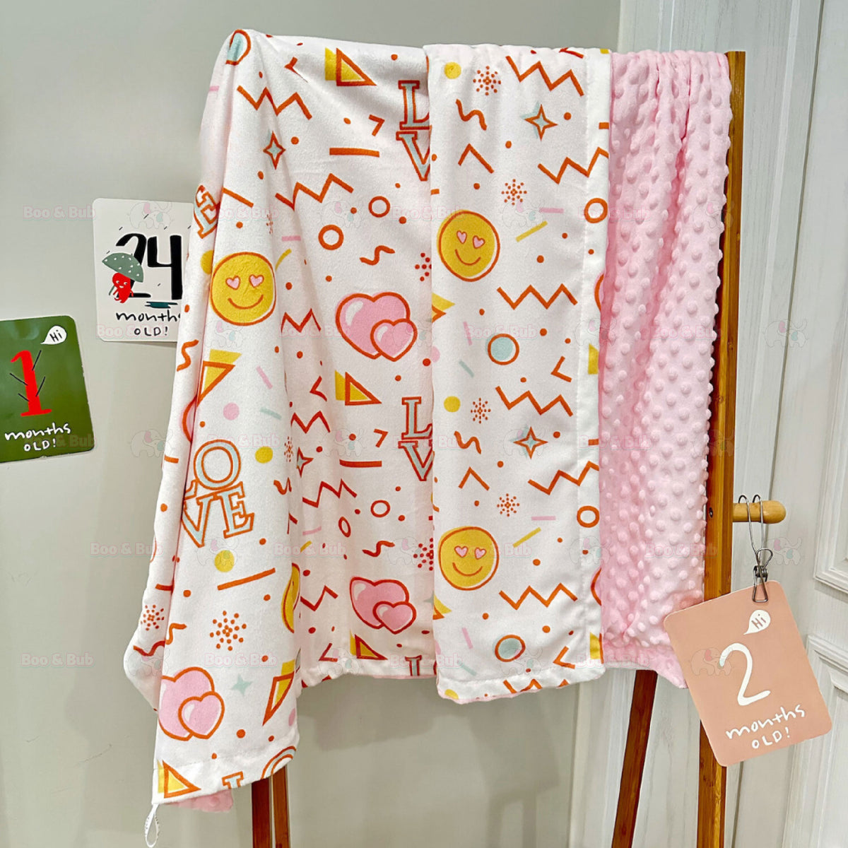 Boo&Bub 120 x 75 CM Baby Baby Dot Blanket | Quilt Flannel Fleece Infant Swaddle Wrap Selimut Kanak-Kanak 婴儿豆豆被 - Boo & Bub