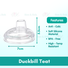 Boo&Bub Silicone Baby Bottle Wide-neck Anti-flatulence Bayi Botol Susu with straw BPA FREE - Boo & Bub