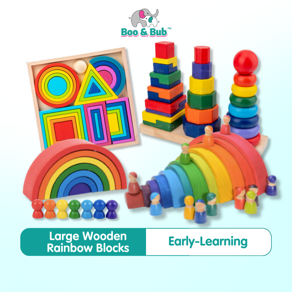 Wooden rainbow blocks