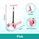 Kid Scooter Flashing Light Wheel | Foldable Aluminum skateboard kids Adjustable Height  Foot Scooters Toys Gifts - Boo & Bub
