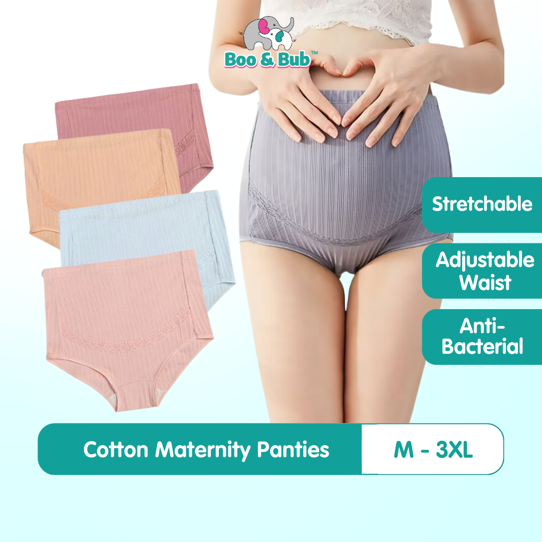 Cotton Maternity Panties | High Waist Adjustable Belly Pregnancy Underwear Clothes for Pregnant Women - Boo & Bub