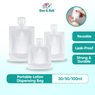 Boo&Bub Travel Portable Lotion Dispensing Bag | 30/50/100ml One-time Sub-bottle - Boo & Bub