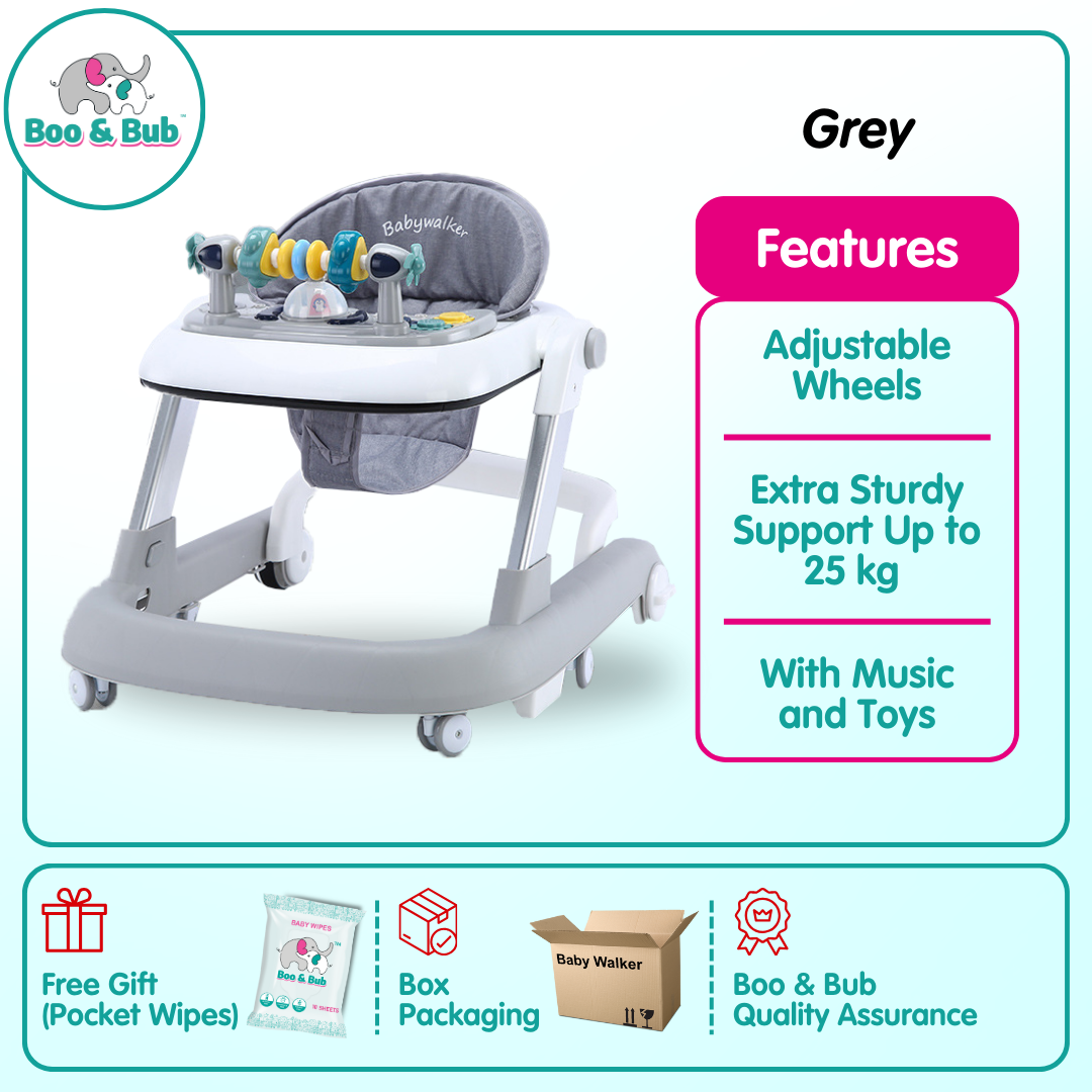 Baby Foldable walker | safe anti-o-leg multi-function anti-rollover babies bumper sit children learn to walk - Boo & Bub
