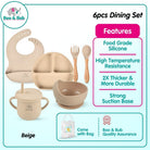 Baby Silicone Dining Set | Suction Plate BPA Free Microwavable Bowl Food Grade Training Dinning Tableware - Boo & Bub