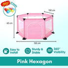 Children's Playpen Fench | Baby Toddler Children Net Playground Hexagon Barrier Baby Child Safety Kids Ocean Ball - Boo & Bub