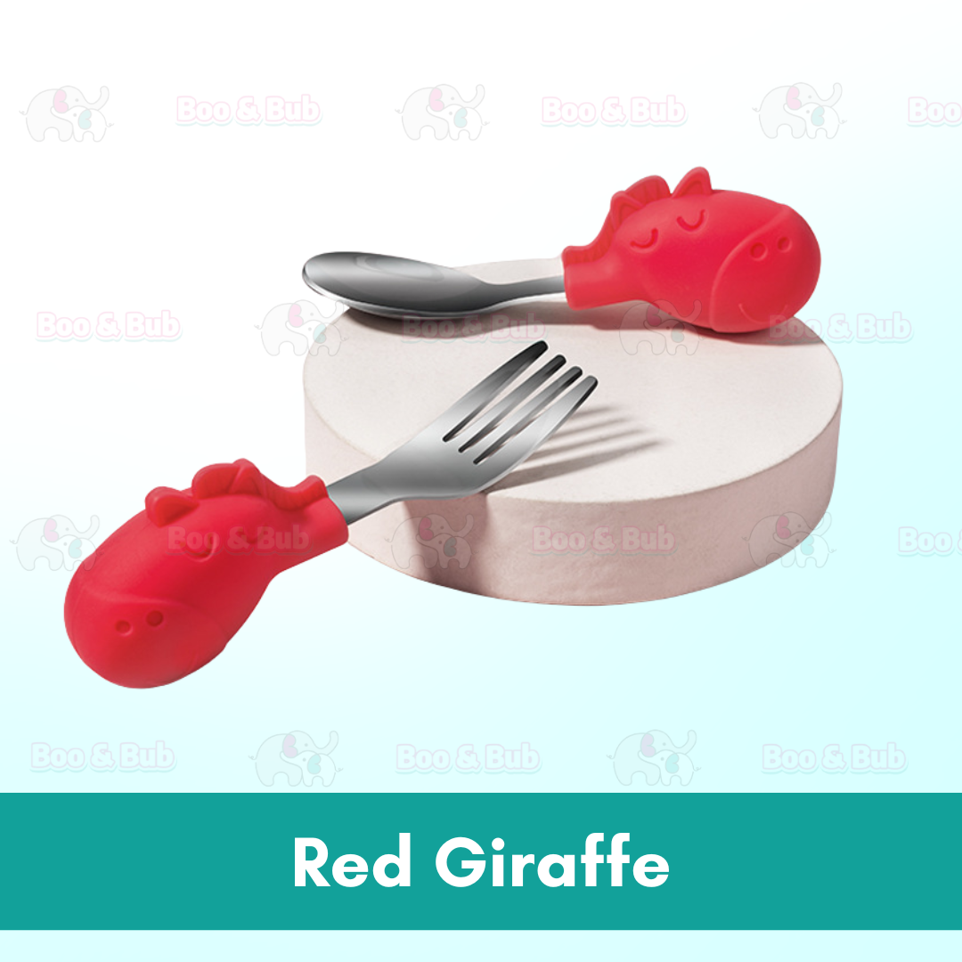 2PCS Soft Silicone Baby Spoon Set | Baby Infact Tableware Feeding Dishes Tableware For Kids Learn To Eat Training - Boo & Bub