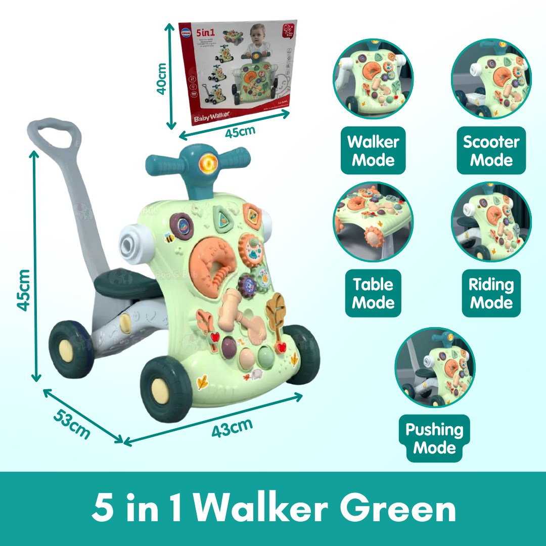 Baby Walker | Stand-to-Sit Trolley High Quality Kids Gift For Toddler Learning Walk Music Piano Phone Drawing Toy - Boo & Bub