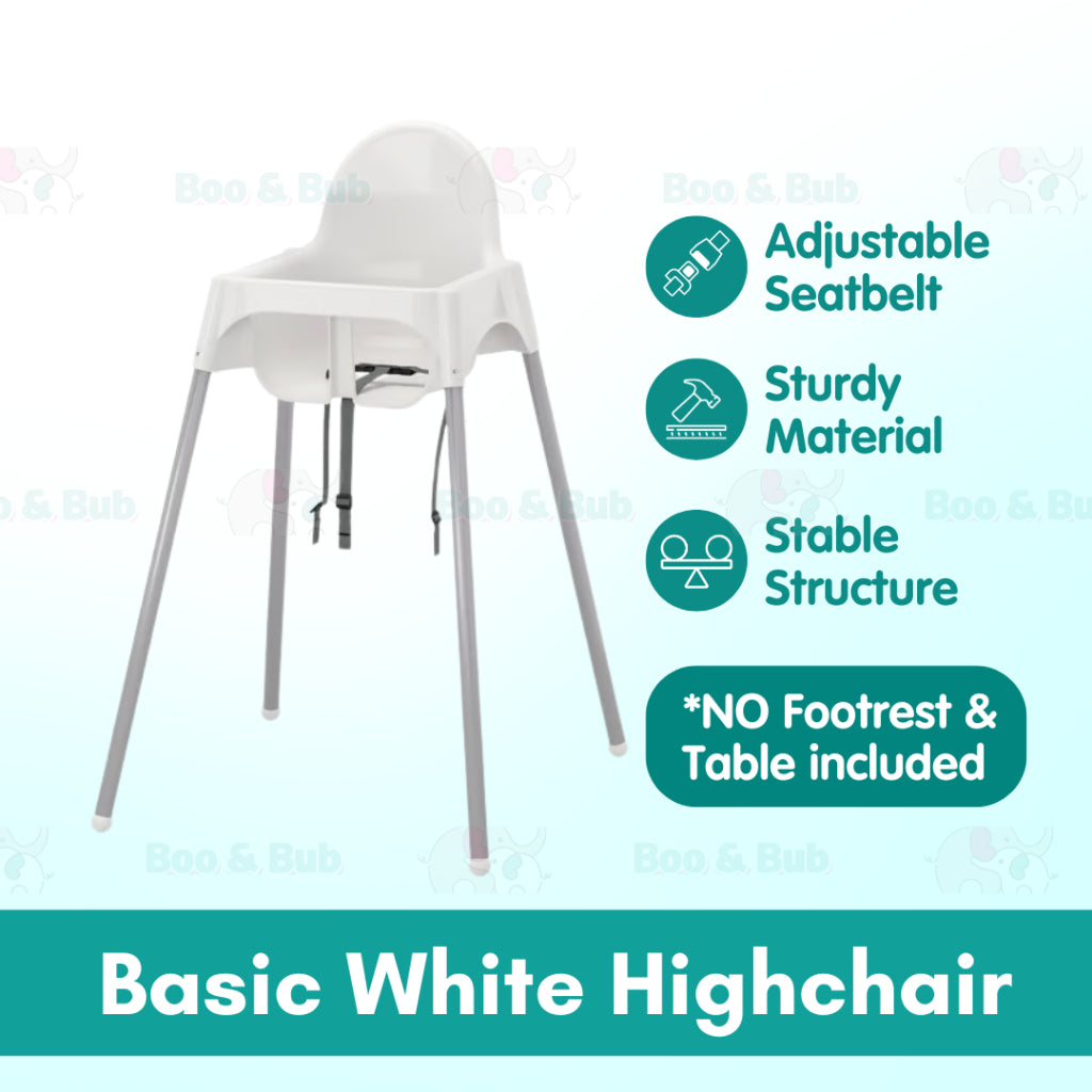 Boo&Bub 2 in 1 Baby Chair Height Adjustable Infant Baby High Chair With Safety Belt Cushion Baby Chair Dining Kerusi - Boo & Bub
