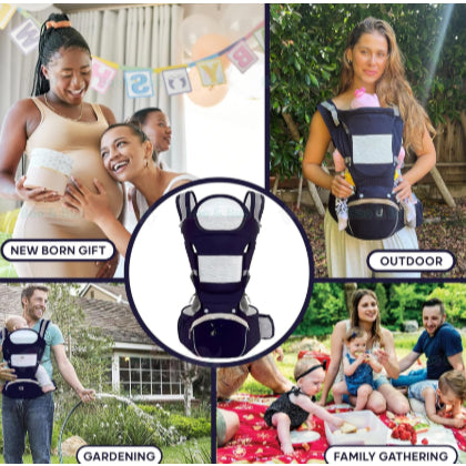Ergonomic Baby Carrier | Newborn Infant Baby Hip seat Carrier 3 In 1 Front Facing Ergonomic Kangaroo Wrap Sling - Boo & Bub