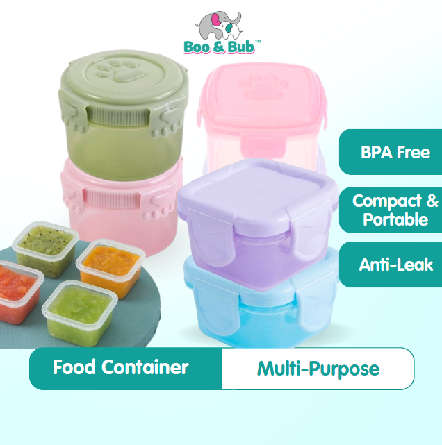 Boo&Bub 4Pcs 60ml Baby Food Container Milk Powder Container Infant Storage Portable Freezer Food Cup - Boo & Bub