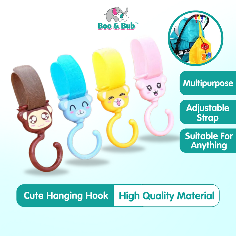 Cute Baby Hanger | Baby Multipurpose Stroller Hook Pram Cartoon Pattern Baby Car Accessories Organizer
