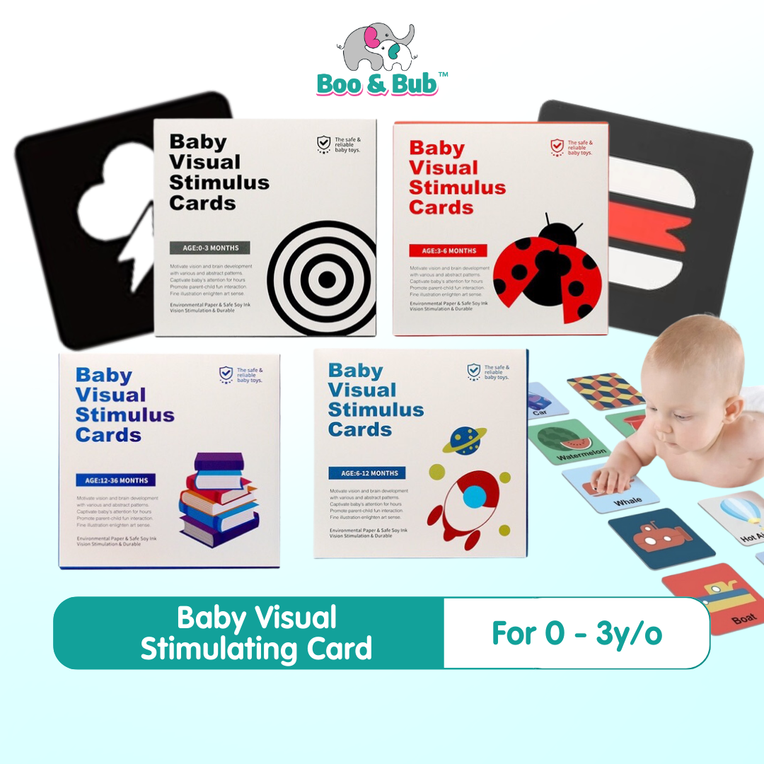 Baby Visual Stimulation Training Card | Black White High Contrast Early Educational Learning Flash Cards - Boo & Bub