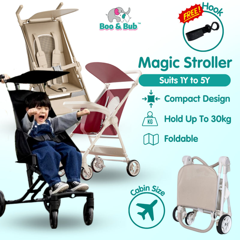 Boo&Bub Magic Stroller Foldable Lightweight Pocket ravel Stroller Adjust Height baby stroller Travel Friendly