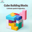 Wooden 3D Tetris Building Cube Puzzle | Soma cube Luban lock Blocks Toy Montessori Educational Creativity Kids - Boo & Bub