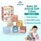 3D Baby Rubber Bath Cube Toy | Kid sensory  Building Blocks Soft Ball Stacking Early Education Learning Play toys - Boo & Bub