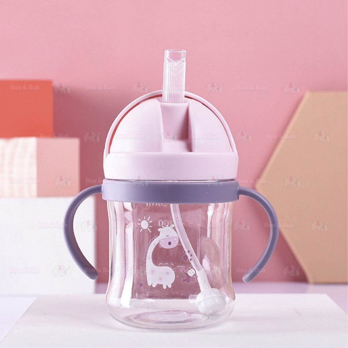 260ml Newborn Water Bottle Leak Proof with Handle | BFA Free Drinking Water Bottle Straw Cup - Boo & Bub
