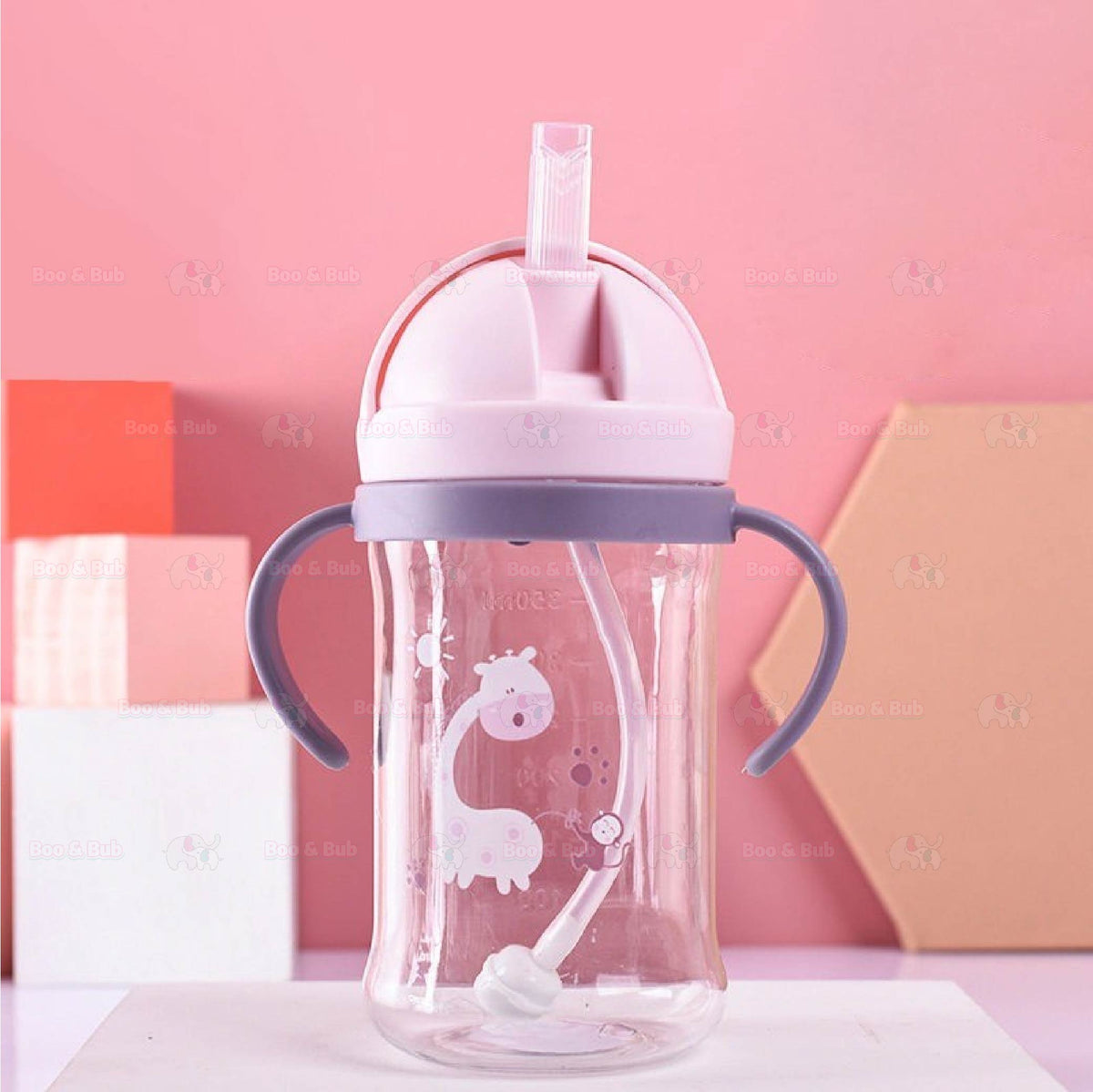260ml Newborn Water Bottle Leak Proof with Handle | BFA Free Drinking Water Bottle Straw Cup - Boo & Bub