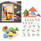 Wooden Educational Toys Kids Early Learning Montessori Building Blocks  | mainan edukasi - Boo & Bub
