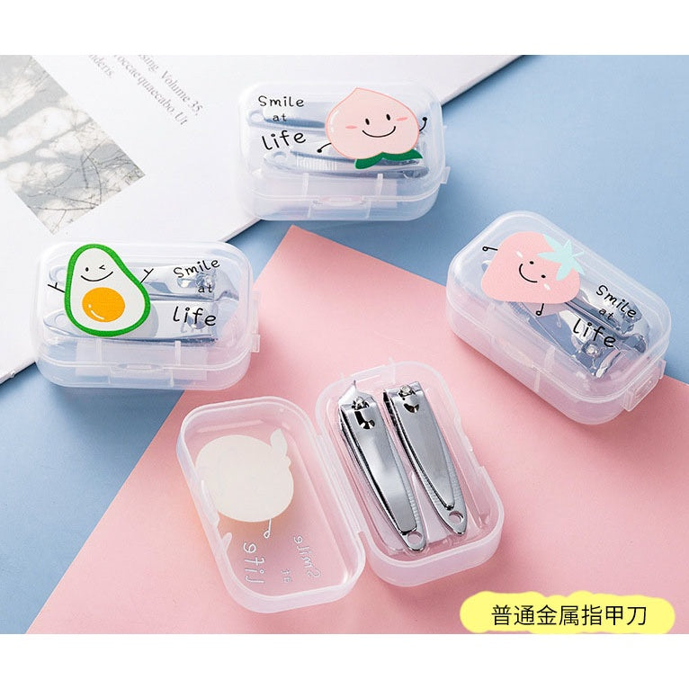 Cartoon Nail Clipper Set Cute Stainless Steel Travel Portable Home Pedicure Nail Ear Spoon Kits Manicure Trimming - Boo & Bub