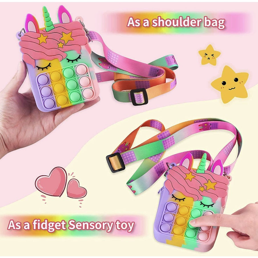 Cute Push Pop Purse | Fidget Toys Coin wallet bag Pops It Bubble Sensory Toys For Children Anti Stress Relief - Boo & Bub