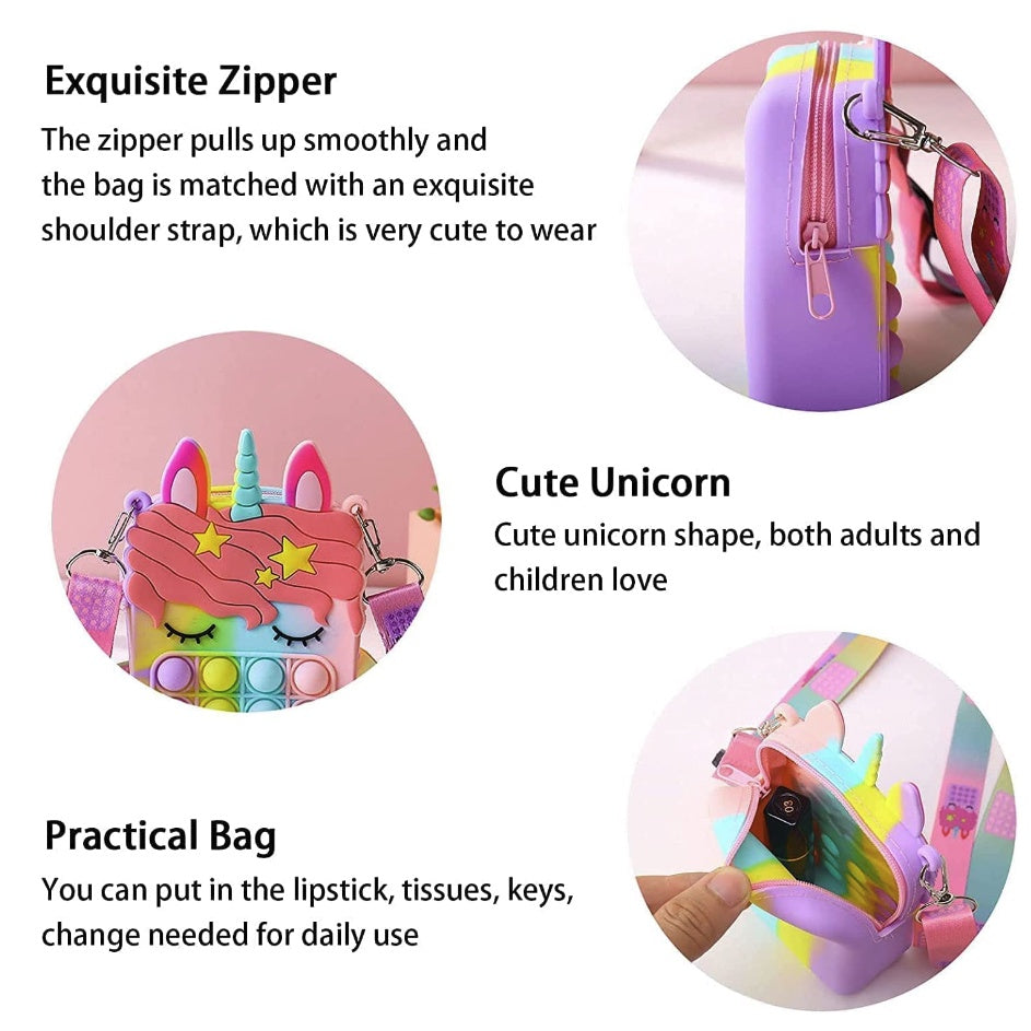 Cute Push Pop Purse | Fidget Toys Coin wallet bag Pops It Bubble Sensory Toys For Children Anti Stress Relief - Boo & Bub