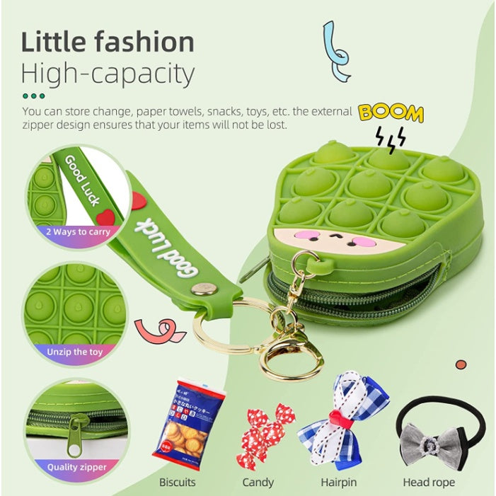 Cute Push Pop Purse | Fidget Toys Coin wallet bag Pops It Bubble Sensory Toys For Children Anti Stress Relief - Boo & Bub