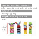 2 PCS - Boo&Bub Baby animals Cartoon hand Wrist foot Socks Rattle | Cute infant BB plush toy Early Educational Newborn - Boo & Bub